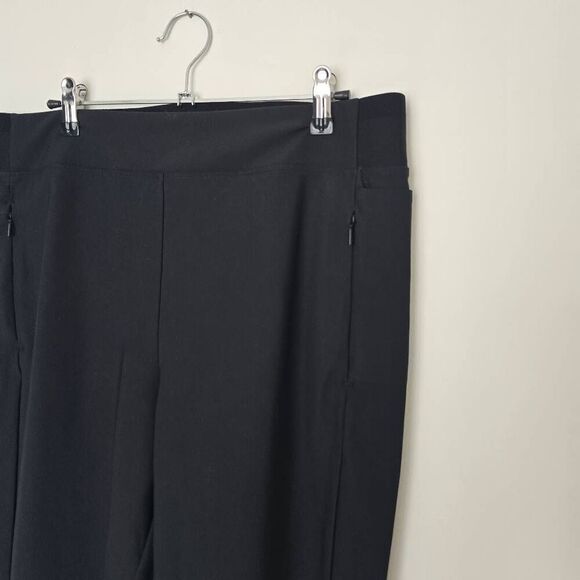 Athleta Pintuck Pant Women's Size 16 Tall Black Elastic Waist Ankle Zip Athleisu - Picture 2 of 6